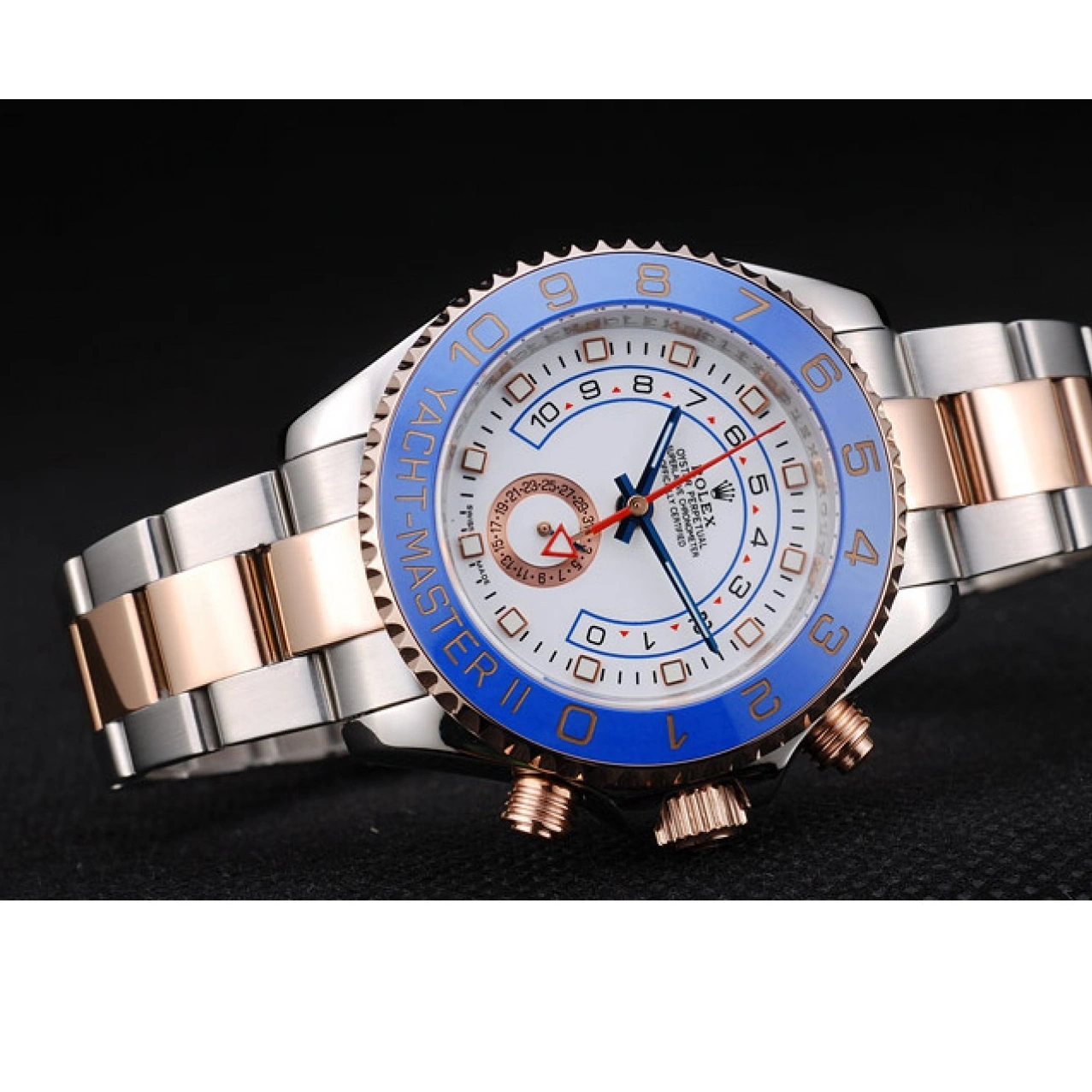AAA Replica Watches Ceramic Yachtmaster Bezel Blue Rolex Dial Watch White 0807